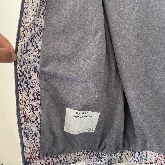 Athleta Girl Ice Storm Full Zip Jacket Sz Large Blue White - Picture 10 of 10